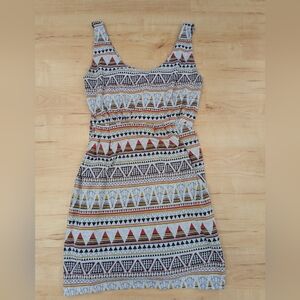 Women's XS Geometric Aztec Tribal Print Tank Mini Sundress